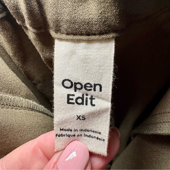 Open Edit High Rise Wide Leg Cargo Pants dark Olive size XS NWT - Picture 4 of 8